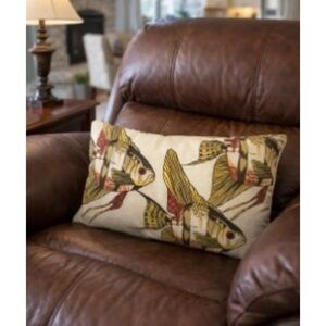 Pottery Barn Nautical Tropical Angel Fish Print Indoor Outdoor 15” Decor Pillow